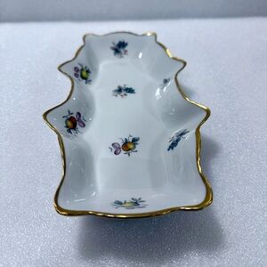 Vintage Ebeling & Reuss Limoges French Fruit & Gold Trim Trinket Tray